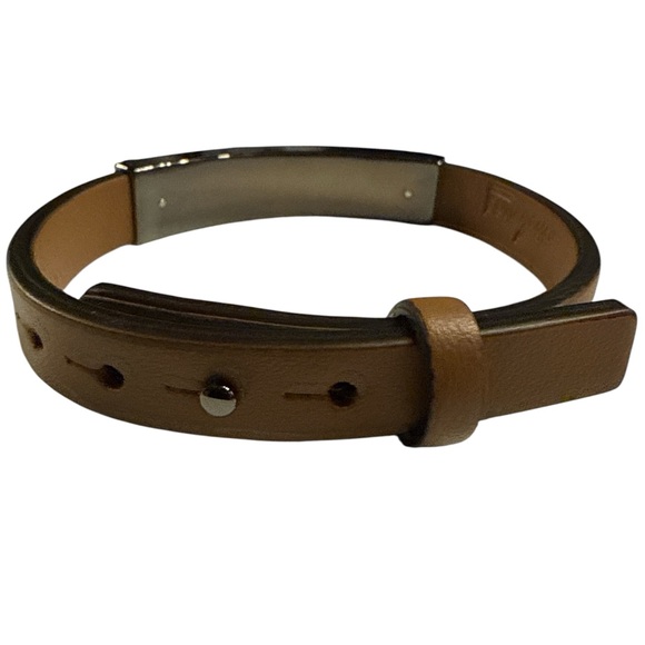 Salvatore Ferragamo Brown Men's Leather bracelet w/gunmetal hardware! NWT! NIB! - Picture 4 of 4